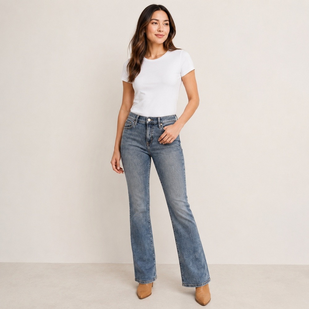 Banana Republic Bootcut Jeans Womens 28/6 Petite Medium Wash Y2K Flare